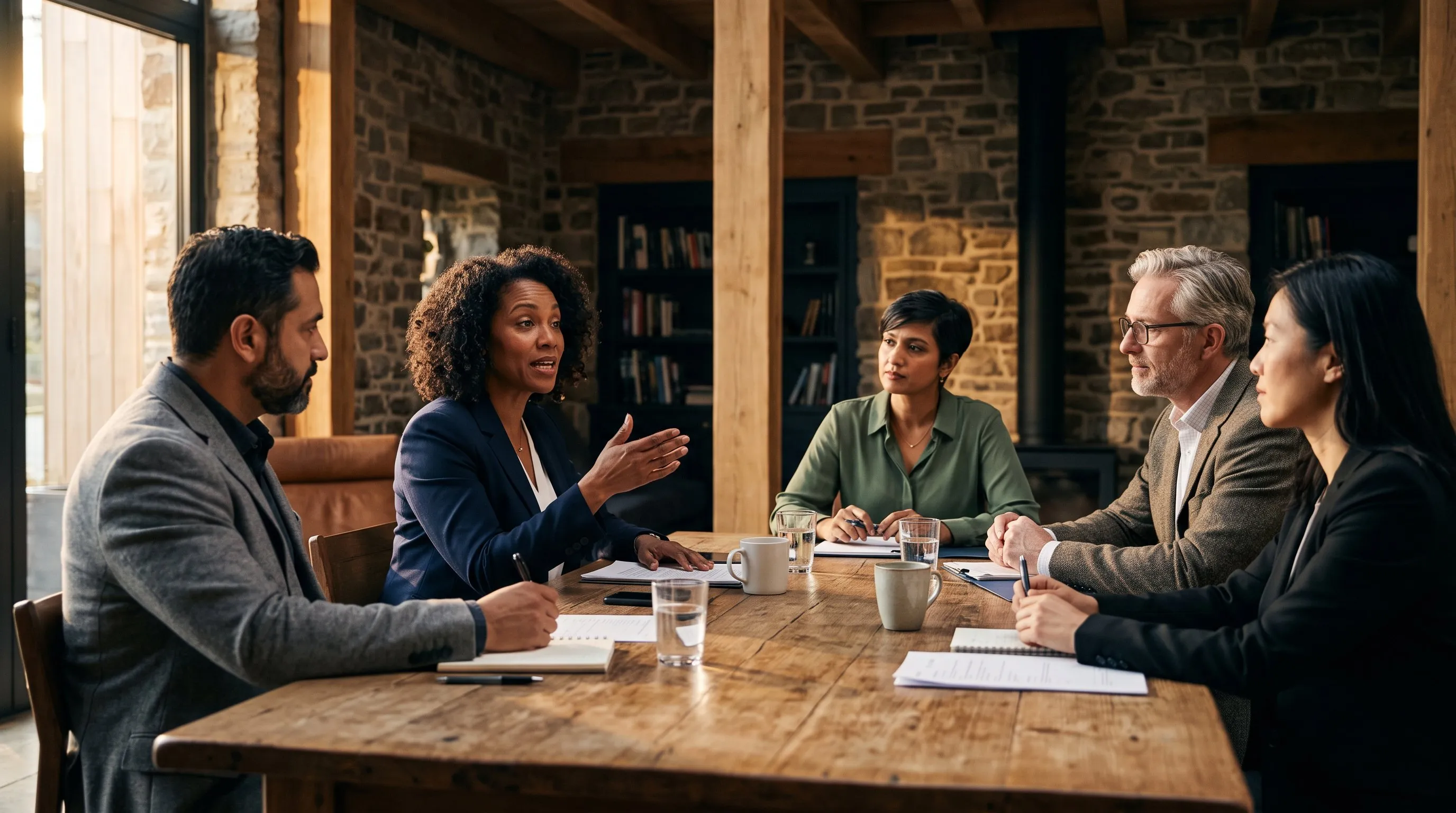 A leadership team in discussion