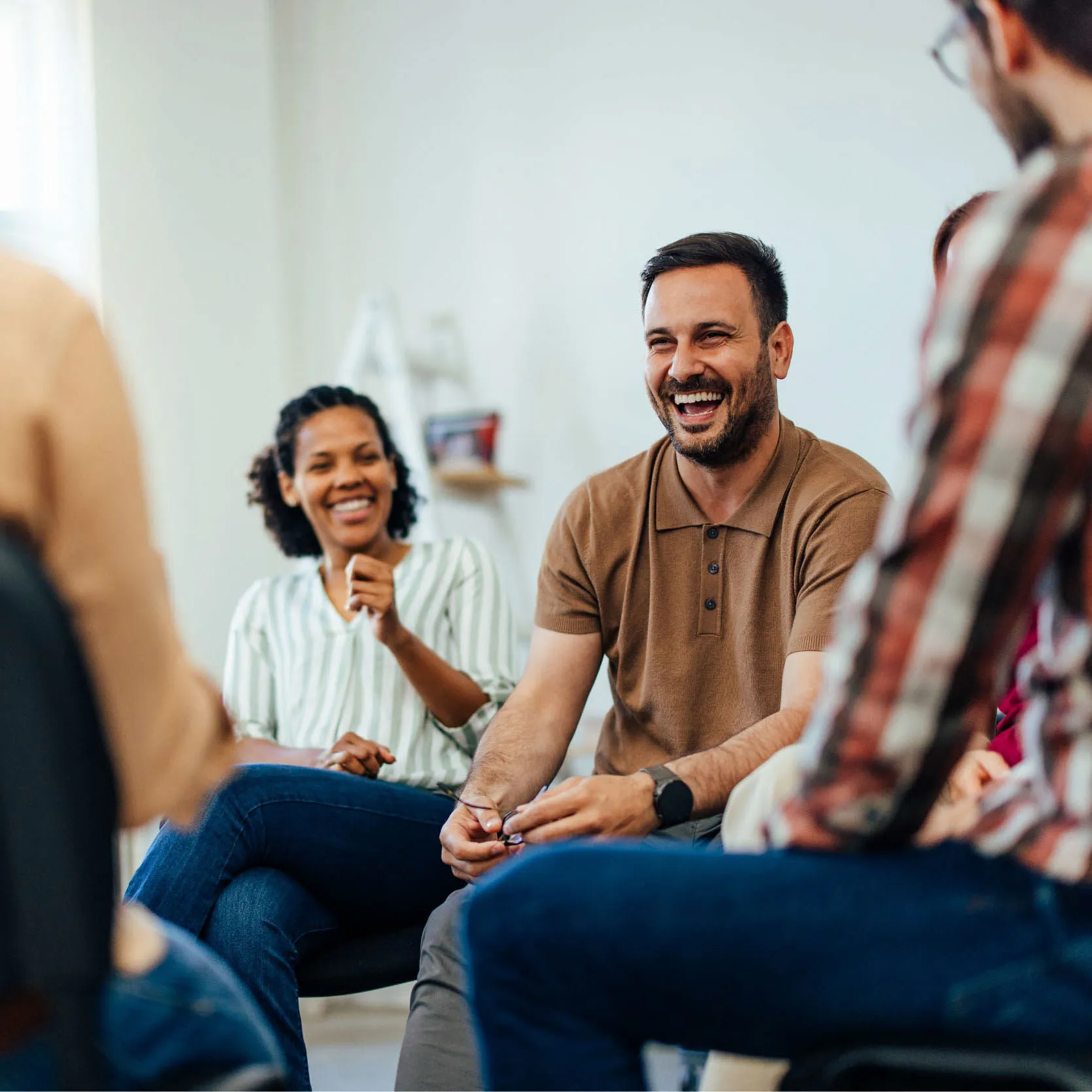 A small group in discussion